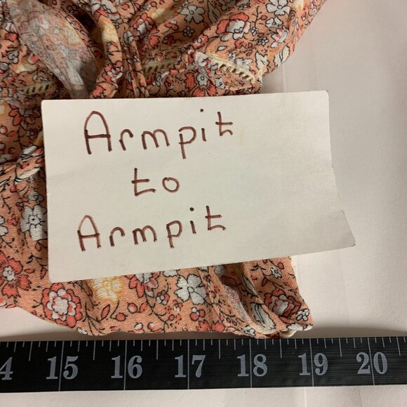 Rachel Zoe Mini Dress SZ Small Peach Floral Dainty Cottagecore Coquette Bohemian - Picture 9 of 9